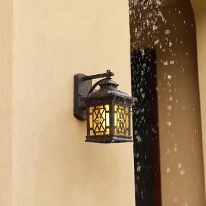 Modern Outdoor Wall Light with Ripple Glass Waterproof Black Aluminum Fixture for a Stylish Porch Patio or Entryway