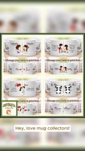 Couple Love Mug - Customized Souvenir for Her and His (Set of 2pcs)- White Ceramic Mug with Box - Drinkware