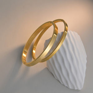 Minimalist Smooth Buckle Bracelet Cold Tone 4mm6mm Wide Gold Plated Stainless Steel Couple Bracelets Fashion Jewelry