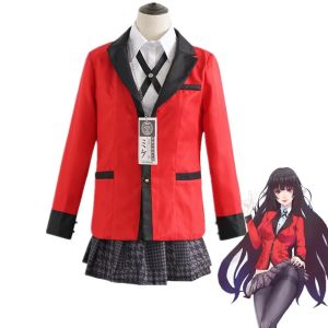 Anime Kakegurui Yumeko Cosplay Costume & Jabami Uniform Skirt: Halloween Carnival Clothes for Adult Kids