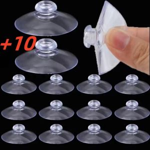 10pc Strong Round Mushroom Head Sucker Strong PVC Transparent Suction Cups for Perforated Car Glass Bathroom Wall Door Storage