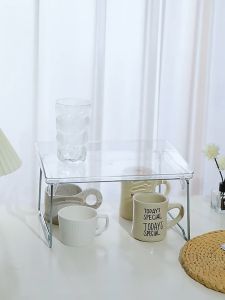 Shiok Living 🚀 Foldable Storage Organizer Rack Home Desktop Cosmetics Rack Kitchen Tableware Shelf Holder Bathroom Accessory