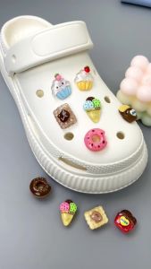 Bộ 10 Sticker Charm 3D chủ đề kem Donut Mayto gắn Dép Cross Dép Sục Cá Sấu JB-173