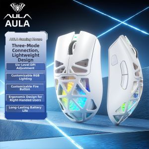 AULA | Wireless Triple Mode Bluetooth RGB Hollow-out Gaming and Office Mouse