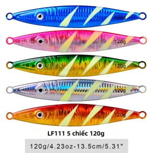 PROBEROS Kim Loại Jig Mồi Câu Cá Bộ 5 Món 60G-200G Cứng Chất Lượng Cao Nhân Tạo Swimbait Cho Câu Cá Biển Nhiều Màu Sắc Jig Mồi