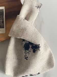 Retro Embroidered Knot Hanfu Cheongsam Handbag Womens Purse Coin Purse Fabric Bag Handheld Shoulder Bag Casual Cotton Linen