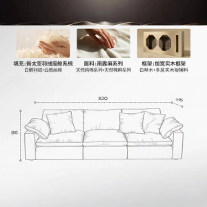 BULEIER | Sofa Vải Cotton Linen Thiết Kế Đơn Giản Có Thể Giặt Được