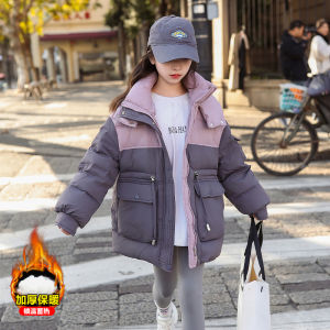 Womens Mid-Length down Cotton Jacket Waist-Cinching Autumn Winter Coat Long Sleeve Hooded Thickened Cotton Padded Coat