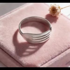 Skyrim Mens Open Fork Ring Stainless Steel Womens Adjustable Ring Fashion Punk Party Jewelry Friend Gift Wholesale