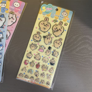 Bandai | Anime Chiikawa Sticker kawaii Creative Drop Glue Stereo Sticker Cute Decorative Computer With Diy Decorative Stickers Gifts