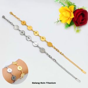 Gelang Rantai Tikar Plat Motif Pasir&Dof Mewah Anti Karat Anti Luntur Sultan Terbaru Stainless Steel