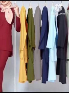EXCLUSIVE MUSLIMAH SUIT WITH SELAUR SIZE  S TO 3XLMATERIAL COMO CREPE