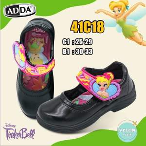 ADDAรองเท้านักเรียนอนุบาลเด็กหญิงสีดำลายTinker Bell ไซส์ 25-35