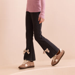 PPTOWN | Fleece Lined Flared Pants Girls