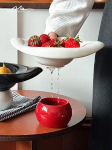 Mori Park Four-Color Fruit Tray French Luxury Living Room Tea Table Home Use Draining Fruit Tray High Aesthetic Value Tray Decor
