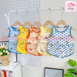 [Sale Hè]Bộ Quần Áo Ba Lỗ Mùa Hè Cho Trẻ Em Bé Trai Bé Gái Minky Mom Đồ Bộ 3 Lỗ Thun Lạnh Cho Bé Trai Gái BA LỖ ĐỒ THÚ Bé_Xinh_Shop
