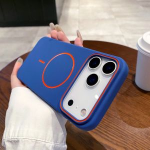 Ultra Thin Matte Simple Magnetic Phone Case for IPhone 17 Pro Max 16 15 14 13 12 for Mag-safe Wireless Charging Protect Cover