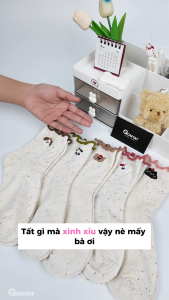 Set 5 đôi tất nữ cổ cao GOMTAT họa tiết động vật vớ nữ phong cách Hàn Quốc siêu hot – JIN-2513-CB5