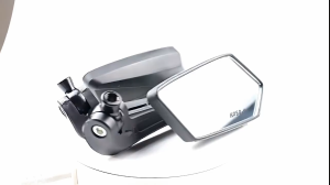 Universal Motorcycle HD Rearview Mirror Anti-Glare 360° Rotatable Adjustable Side Mirror Set 1 Pair Black Foldable Wide-Angle Mirror for Scooters Bikes and ATV