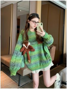 SUOSHE | Design Sense Big Size Knitwear Round Neck Fox 3D Pattern