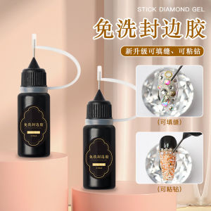 Manicure Diamond Adhesive Easy to Squeeze Fill Gaps No Wash Water Wave Shape Nail Art Glue Soft Bottle for Any Skin Type
