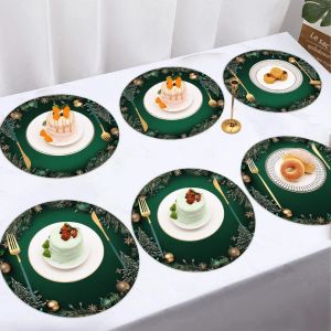 แผ่นรองจานคริสต์มาส VIKAMA 4/6/10 ชิ้น สำหรับโต๊ะอาหาร ห้องครัว งานเลี้ยง ปาร์ตี้ ที่รองแก้วกาแฟ