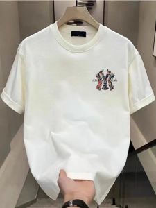 Summer 2025 Mens Fashionable Short Sleeve T-Shirt Letter Print High-end Design Geometric Pattern round Neck Loose Fit UPF100+