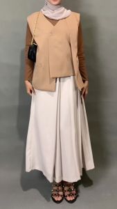 Hanny Vest Outer Rompi Wanita - Atasan Luaran Oversize Korean Style - Rompi Sleeveless Top