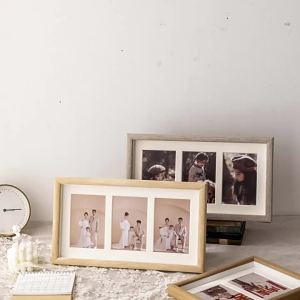 DIHUANTUO | Triple Frame Wedding Photo Display 6 Inch Wooden Picture Frame