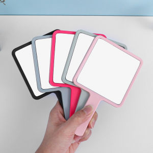 Makeup Mirror Makeup Small Mirror Hand-Hold Mirror Small Square Glasses Dressing Mirror Handle Mirror Logo Customized QR Code Advertising