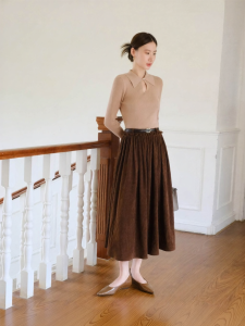 XXNING | Chân Váy A-Line Cói Retro