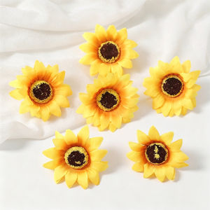 10/20Pcs Silk Artificial Flower Heads 4/6/7CM Artificial Sunflowers DIY Craft Flowers Decoration for Home Room Wedding Decor
