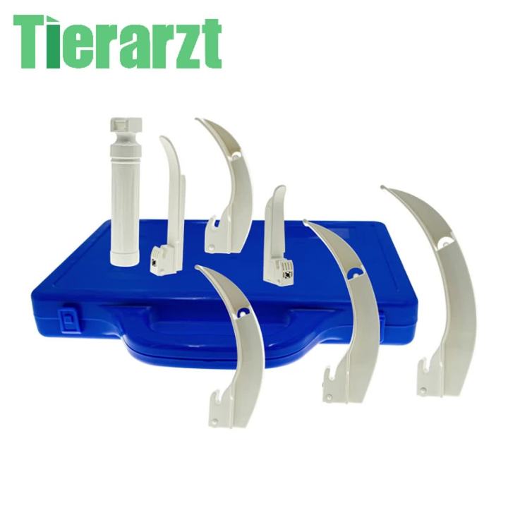 2025Tierarzt Veterinary Laryngoscope Set Flexible Fiber Optical Light Anesthetic Throat Mirror Animal Veterinary Clinic