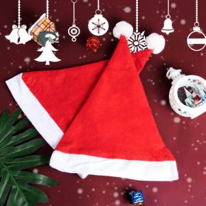 10Pcs Santa Claus Hat Adults Kids Christmas Hats Extra Thicken Christmas Hat Velvet Classic Santa Hat for New Year Party Festival Decoration Gifts
