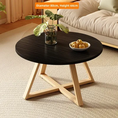 Minimalist round Wooden Coffee Table Small Living Room Sofa Side Low Table Bedroom Home Use Balcony round Japanese Style Table