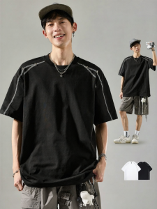 SZON | American Style Casual T-Shirt Round Neck Loose Fit