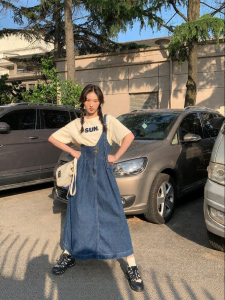 NIHAOKANONG | Chân Váy Jean Mới Thiết Kế Cao Waist Loose Mùa Hè