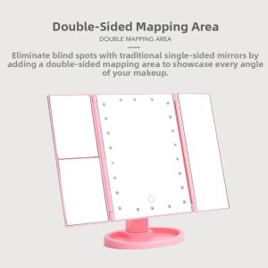LIWAN | Foldable LED Lighted Vanity Mirror with 3 Panels