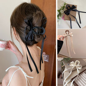Long Ribbon Bow Hair Claws Acrylic Hairpins Barrette Crab Bow Love Clips Headwear for Women Girls Hair Accessories