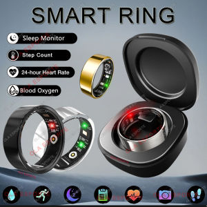 New R09 Smart Ring Men Women with Charging CaseHeart Rate Blood OxygenSkin Temperature Monitor5ATM Waterproof For Android IOS