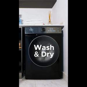 EuropAce 10+7KG Steam Washer Dryer | EWD8107DBK | Direct Drive Motor Allergy Care Programs +Prewash Cycle