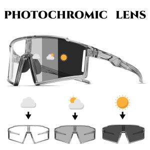 Photochromic One-Piece Sports Sunglasses - Oversized Wraparound Frame UV400 Comfort Fit for Cycling Fishing & Travel