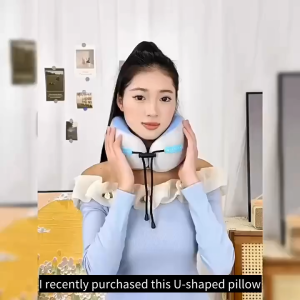 U-Shaped Memory Foam Travel Pillow | Soft Massage Neck Pillow with Storage Box | Upgrade Comfort Cushion