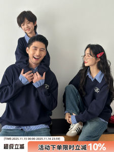 Family Matching Outfits Shirt Collar Style Mother Son Daughter Sweatshirts Cotton Blend Long Sleeve Korean Fashion for Kids