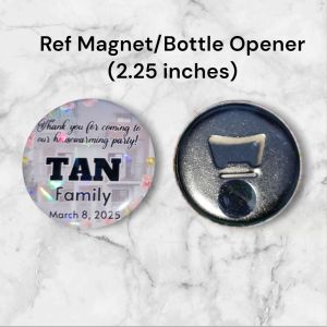 Customized Round Refrigerator Magnet & Bottle Opener (2.25 inches)