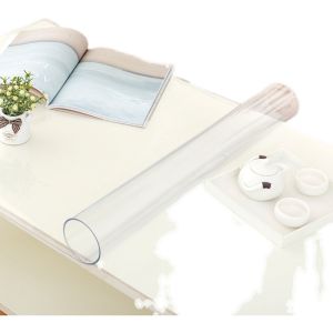 Soft Plastic Glass Transparent PVC Tablecloth Waterproof Heat Proof and Oil-Proof Disposable Desktop Tea Table Cloth Crystal Scraper Tablecloth