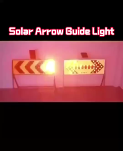 Solar guide sign arrow flashing light LED road reflective construction Night traffic warning induces