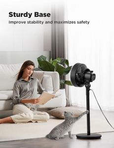KEYCOOL Air Circulator Fan 3-Speed Quiet Electric Stand Fan with Multi-Angle Tilt 7M Strong Airflow Copper Motor for Bedroom Home Office