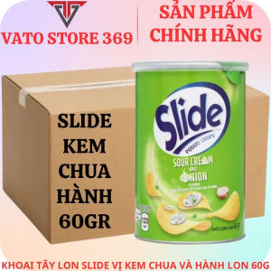Bánh lát khoai tây SLIDE vị kem chua và hành lon 60g
