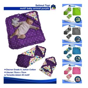 Promo..!! Selimut Topi Bayi Hoodie Motif Bisa Bolak Balik Bahan Premium